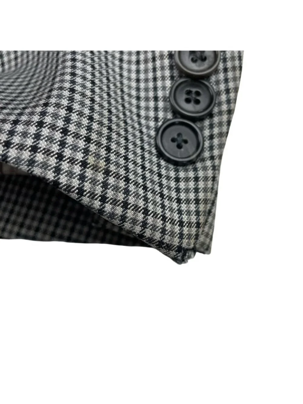 Ermenegildo Zegna Men’s Wool/Silk 2-Button Blazer Gray Plaid • Italy • 44R US